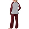 image:imagePrinStory Mens Pajama Sets Loungewear Sleepwear Pjs Lightweight Long Sleeve Shirts and Bottoms Soft Comfy Sleep Sets S4XLC Wine Red