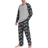 image:imagePrinStory Mens Pajama Sets Loungewear Sleepwear Pjs Lightweight Long Sleeve Shirts and Bottoms Soft Comfy Sleep Sets S4XLFp Big Wolf