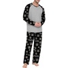 image:imagePrinStory Mens Pajama Sets Loungewear Sleepwear Pjs Lightweight Long Sleeve Shirts and Bottoms Soft Comfy Sleep Sets S4XLFp Black Brown Bear