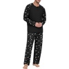 image:imagePrinStory Mens Pajama Sets Loungewear Sleepwear Pjs Lightweight Long Sleeve Shirts and Bottoms Soft Comfy Sleep Sets S4XLFp Black Star Moon