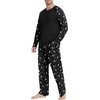 image:imagePrinStory Mens Pajama Sets Loungewear Sleepwear Pjs Lightweight Long Sleeve Shirts and Bottoms Soft Comfy Sleep Sets S4XLFp Black Star Moon