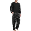 image:imagePrinStory Mens Pajama Sets Loungewear Sleepwear Pjs Lightweight Long Sleeve Shirts and Bottoms Soft Comfy Sleep Sets S4XLFp Black Star Moon