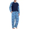 image:imagePrinStory Mens Pajama Sets Loungewear Sleepwear Pjs Lightweight Long Sleeve Shirts and Bottoms Soft Comfy Sleep Sets S4XLFp Blue Sea Fish