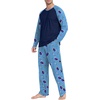 image:imagePrinStory Mens Pajama Sets Loungewear Sleepwear Pjs Lightweight Long Sleeve Shirts and Bottoms Soft Comfy Sleep Sets S4XLFp Blue Sea Fish