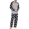 image:imagePrinStory Mens Pajama Sets Loungewear Sleepwear Pjs Lightweight Long Sleeve Shirts and Bottoms Soft Comfy Sleep Sets S4XLFp Navy Blue White Dog