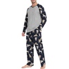 image:imagePrinStory Mens Pajama Sets Loungewear Sleepwear Pjs Lightweight Long Sleeve Shirts and Bottoms Soft Comfy Sleep Sets S4XLFp Navy Blue White Dog