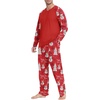 image:imagePrinStory Mens Pajama Sets Loungewear Sleepwear Pjs Lightweight Long Sleeve Shirts and Bottoms Soft Comfy Sleep Sets S4XLFp Red Snowman