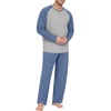 image:imagePrinStory Mens Pajama Sets Loungewear Sleepwear Pjs Lightweight Long Sleeve Shirts and Bottoms Soft Comfy Sleep Sets S4XLGray Blue
