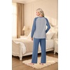 image:imagePrinStory Mens Pajama Sets Loungewear Sleepwear Pjs Lightweight Long Sleeve Shirts and Bottoms Soft Comfy Sleep Sets S4XLGray Blue