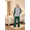 image:imagePrinStory Mens Pajama Sets Loungewear Sleepwear Pjs Lightweight Long Sleeve Shirts and Bottoms Soft Comfy Sleep Sets S4XLGreen