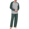 image:imagePrinStory Mens Pajama Sets Loungewear Sleepwear Pjs Lightweight Long Sleeve Shirts and Bottoms Soft Comfy Sleep Sets S4XLGreen