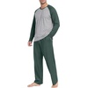 image:imagePrinStory Mens Pajama Sets Loungewear Sleepwear Pjs Lightweight Long Sleeve Shirts and Bottoms Soft Comfy Sleep Sets S4XLGreen