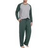 image:imagePrinStory Mens Pajama Sets Loungewear Sleepwear Pjs Lightweight Long Sleeve Shirts and Bottoms Soft Comfy Sleep Sets S4XLGreen