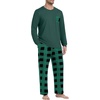 image:imagePrinStory Mens Pajama Sets Loungewear Sleepwear Pjs Lightweight Long Sleeve Shirts and Bottoms Soft Comfy Sleep Sets S4XLGreen Plaid