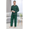 image:imagePrinStory Mens Pajama Sets Loungewear Sleepwear Pjs Lightweight Long Sleeve Shirts and Bottoms Soft Comfy Sleep Sets S4XLGreen Plaid