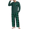 image:imagePrinStory Mens Pajama Sets Loungewear Sleepwear Pjs Lightweight Long Sleeve Shirts and Bottoms Soft Comfy Sleep Sets S4XLGreen Plaid