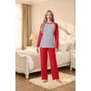 image:imagePrinStory Mens Pajama Sets Loungewear Sleepwear Pjs Lightweight Long Sleeve Shirts and Bottoms Soft Comfy Sleep Sets S4XLRed