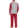 image:imagePrinStory Mens Pajama Sets Loungewear Sleepwear Pjs Lightweight Long Sleeve Shirts and Bottoms Soft Comfy Sleep Sets S4XLRed