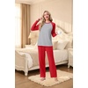 image:imagePrinStory Mens Pajama Sets Loungewear Sleepwear Pjs Lightweight Long Sleeve Shirts and Bottoms Soft Comfy Sleep Sets S4XLRed