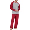 image:imagePrinStory Mens Pajama Sets Loungewear Sleepwear Pjs Lightweight Long Sleeve Shirts and Bottoms Soft Comfy Sleep Sets S4XLRed