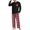 image:imagePrinStory Mens Pajama Sets Loungewear Sleepwear Pjs Lightweight Long Sleeve Shirts and Bottoms Soft Comfy Sleep Sets S4XLRed White Plaid