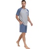 image:imagePrinStory Mens Pajama Sets Summer Pjs Sleepwear Nightwear Lightweight Quick Dry Soft Short Sleeve Sleep Set With Pocket S4XL01gray Blue
