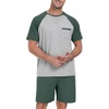 image:imagePrinStory Mens Pajama Sets Summer Pjs Sleepwear Nightwear Lightweight Quick Dry Soft Short Sleeve Sleep Set With Pocket S4XL02green
