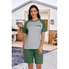 image:imagePrinStory Mens Pajama Sets Summer Pjs Sleepwear Nightwear Lightweight Quick Dry Soft Short Sleeve Sleep Set With Pocket S4XL02green