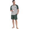 image:imagePrinStory Mens Pajama Sets Summer Pjs Sleepwear Nightwear Lightweight Quick Dry Soft Short Sleeve Sleep Set With Pocket S4XL02green