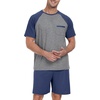 image:imagePrinStory Mens Pajama Sets Summer Pjs Sleepwear Nightwear Lightweight Quick Dry Soft Short Sleeve Sleep Set With Pocket S4XL03navy Blue