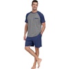 image:imagePrinStory Mens Pajama Sets Summer Pjs Sleepwear Nightwear Lightweight Quick Dry Soft Short Sleeve Sleep Set With Pocket S4XL03navy Blue