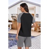 image:imagePrinStory Mens Pajama Sets Summer Pjs Sleepwear Nightwear Lightweight Quick Dry Soft Short Sleeve Sleep Set With Pocket S4XL04dark Gray