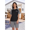 image:imagePrinStory Mens Pajama Sets Summer Pjs Sleepwear Nightwear Lightweight Quick Dry Soft Short Sleeve Sleep Set With Pocket S4XL04dark Gray