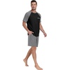 image:imagePrinStory Mens Pajama Sets Summer Pjs Sleepwear Nightwear Lightweight Quick Dry Soft Short Sleeve Sleep Set With Pocket S4XL04dark Gray