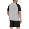 image:imagePrinStory Mens Pajama Sets Summer Pjs Sleepwear Nightwear Lightweight Quick Dry Soft Short Sleeve Sleep Set With Pocket S4XL05black