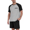 image:imagePrinStory Mens Pajama Sets Summer Pjs Sleepwear Nightwear Lightweight Quick Dry Soft Short Sleeve Sleep Set With Pocket S4XL05black