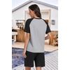 image:imagePrinStory Mens Pajama Sets Summer Pjs Sleepwear Nightwear Lightweight Quick Dry Soft Short Sleeve Sleep Set With Pocket S4XL05black