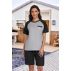 image:imagePrinStory Mens Pajama Sets Summer Pjs Sleepwear Nightwear Lightweight Quick Dry Soft Short Sleeve Sleep Set With Pocket S4XL05black