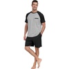 image:imagePrinStory Mens Pajama Sets Summer Pjs Sleepwear Nightwear Lightweight Quick Dry Soft Short Sleeve Sleep Set With Pocket S4XL05black