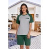 image:imagePrinStory Mens Pajama Sets Summer Pjs Sleepwear Nightwear Lightweight Quick Dry Soft Short Sleeve Sleep Set With Pocket S4XL06dark Green