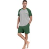 image:imagePrinStory Mens Pajama Sets Summer Pjs Sleepwear Nightwear Lightweight Quick Dry Soft Short Sleeve Sleep Set With Pocket S4XL06dark Green