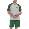 image:imagePrinStory Mens Pajama Sets Summer Pjs Sleepwear Nightwear Lightweight Quick Dry Soft Short Sleeve Sleep Set With Pocket S4XL06dark Green