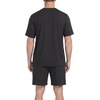 image:imagePrinStory Mens Pajama Sets Summer Pjs Sleepwear Nightwear Lightweight Quick Dry Soft Short Sleeve Sleep Set With Pocket S4XLBlack
