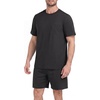 image:imagePrinStory Mens Pajama Sets Summer Pjs Sleepwear Nightwear Lightweight Quick Dry Soft Short Sleeve Sleep Set With Pocket S4XLBlack