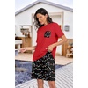 image:imagePrinStory Mens Pajama Sets Summer Pjs Sleepwear Nightwear Lightweight Quick Dry Soft Short Sleeve Sleep Set With Pocket S4XLBlack Lantern
