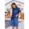 image:imagePrinStory Mens Pajama Sets Summer Pjs Sleepwear Nightwear Lightweight Quick Dry Soft Short Sleeve Sleep Set With Pocket S4XLBlue Cat