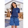 image:imagePrinStory Mens Pajama Sets Summer Pjs Sleepwear Nightwear Lightweight Quick Dry Soft Short Sleeve Sleep Set With Pocket S4XLBlue Cat
