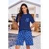 image:imagePrinStory Mens Pajama Sets Summer Pjs Sleepwear Nightwear Lightweight Quick Dry Soft Short Sleeve Sleep Set With Pocket S4XLBlue Cat
