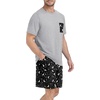 image:imagePrinStory Mens Pajama Sets Summer Pjs Sleepwear Nightwear Lightweight Quick Dry Soft Short Sleeve Sleep Set With Pocket S4XLFp Black Star Moon