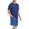 image:imagePrinStory Mens Pajama Sets Summer Pjs Sleepwear Nightwear Lightweight Quick Dry Soft Short Sleeve Sleep Set With Pocket S4XLFp Blue Cat